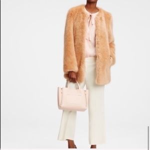 Ann Taylor Tan Faux Fur Coat
